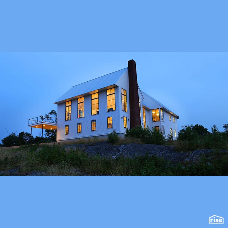 Hill House Exterior with LED Lighting by Helios Design Group