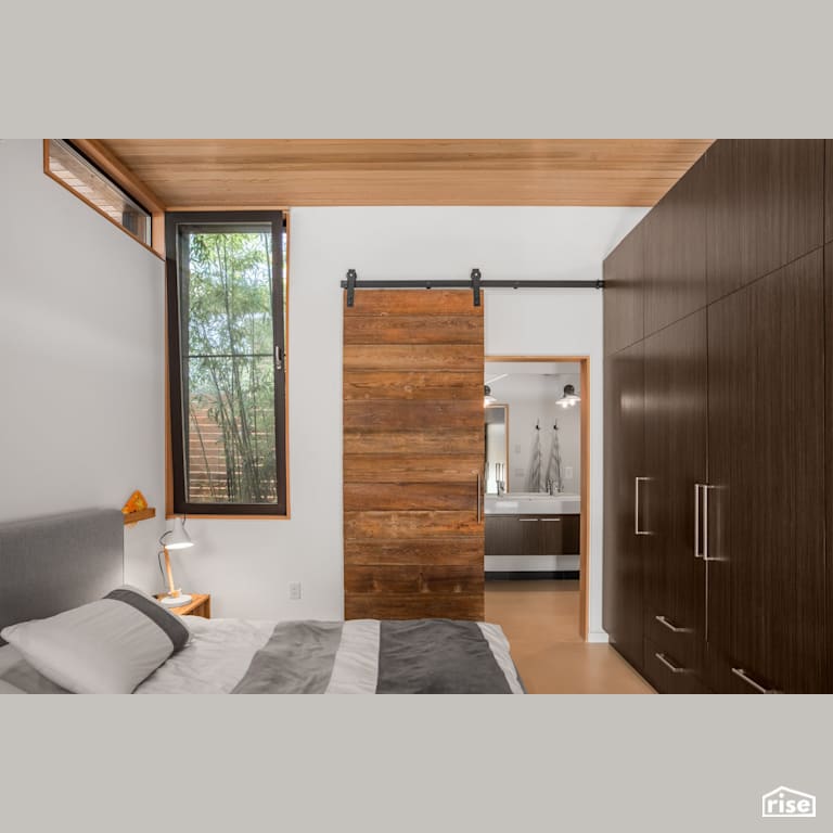 Two Birds House Master Bedroom with Hopper Window by Lanefab Design/Build