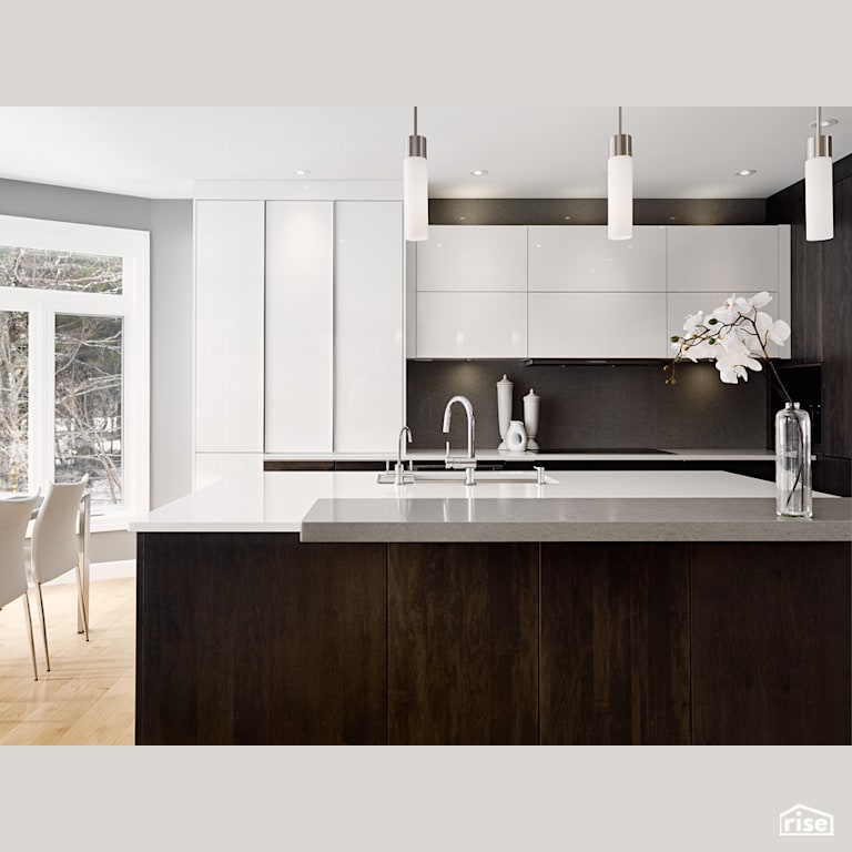 Chic Kitchen with Double Pane Window by Filo Plus