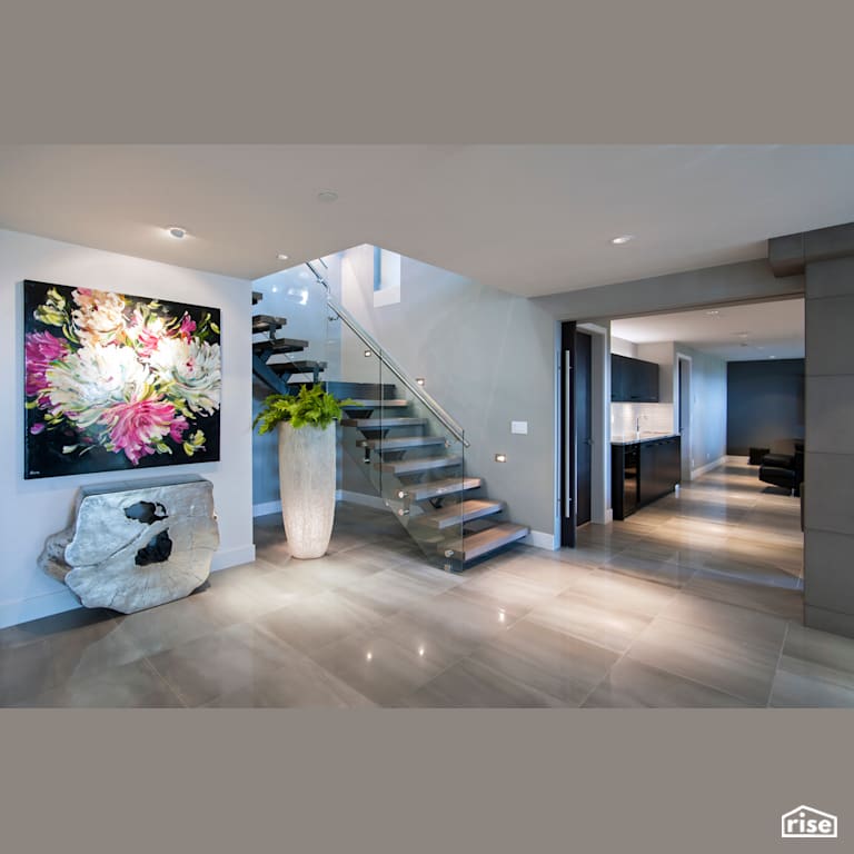 Staircase with Integrated LED by My House Design/Build Team Ltd.