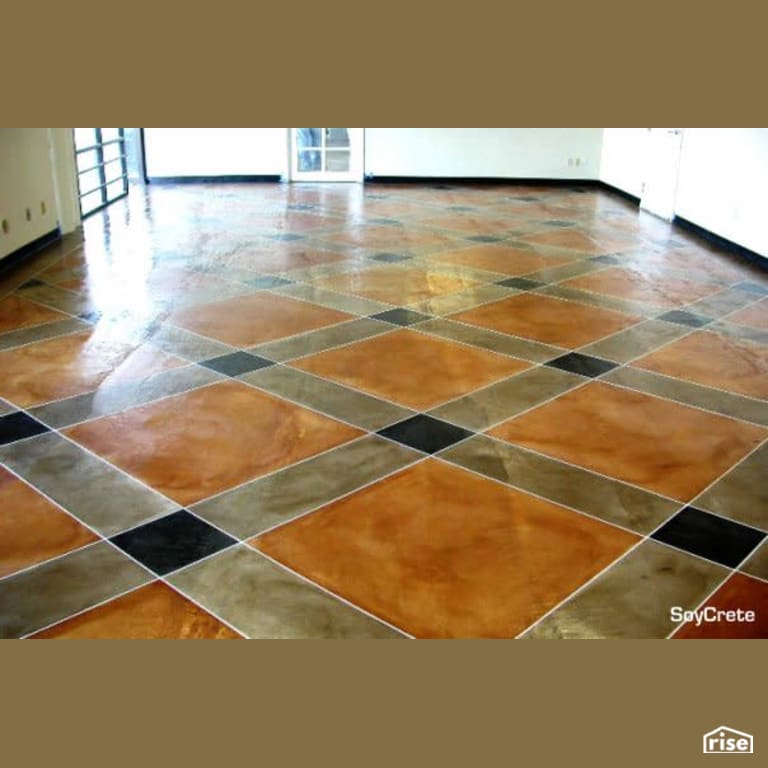 Entryway with SoyCrete concrete stain with Concrete Stain by Eco Safety Products