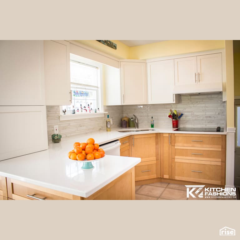 Kitchen Fashions - Birch Pecan Stained Kitchen with Low-Flow Kitchen Faucet by Home Fashions