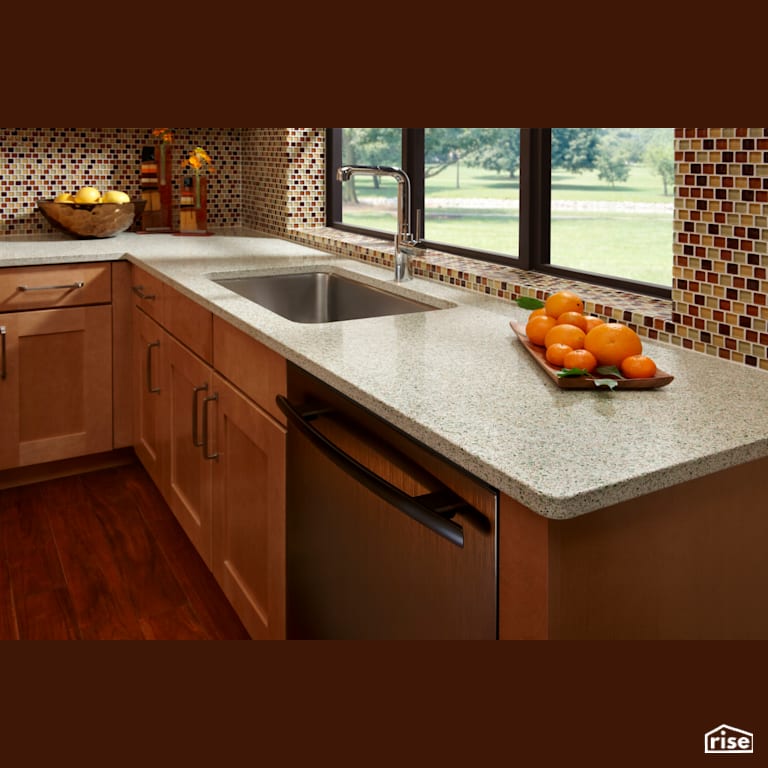 Forest Fern Countertop with Recycled Glass Countertop by IceStone
