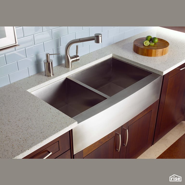 White Pearl Countertop with Recycled Glass Countertop by IceStone