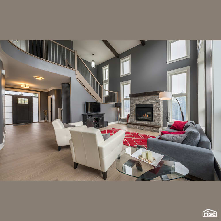 Executive Living - Living Room with Gas Fireplace by Homes by Highgate