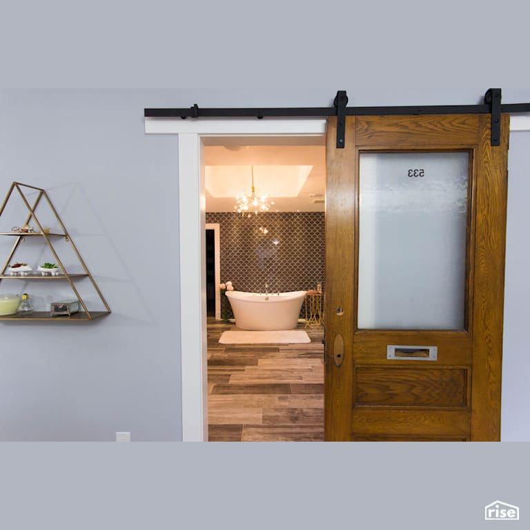 The Broadway - Bathroom with Laminate Flooring by Bowers Construction