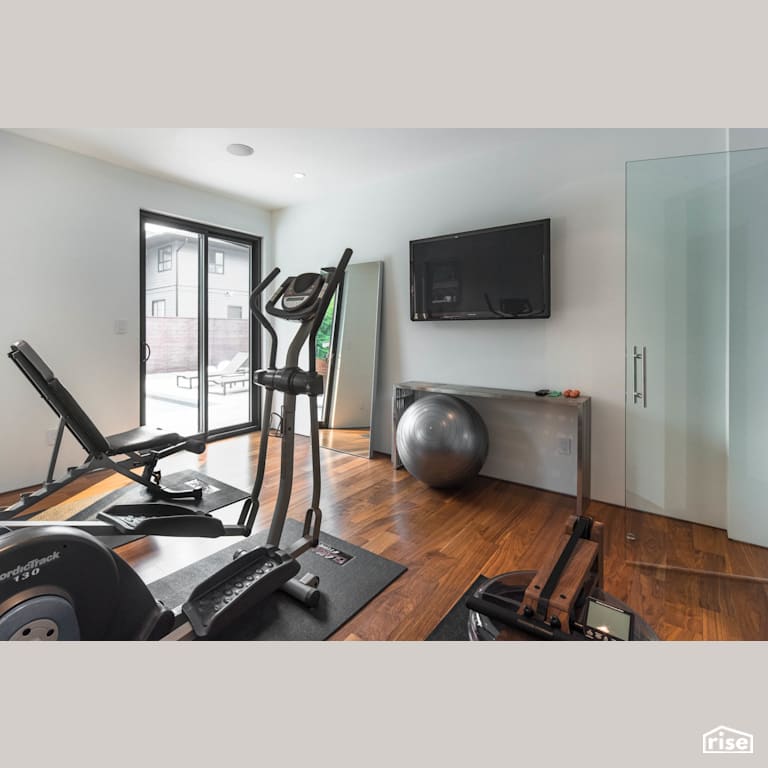 Fort Langley Modern Blend - Gym with Integrated LED by My House Design/Build Team Ltd.