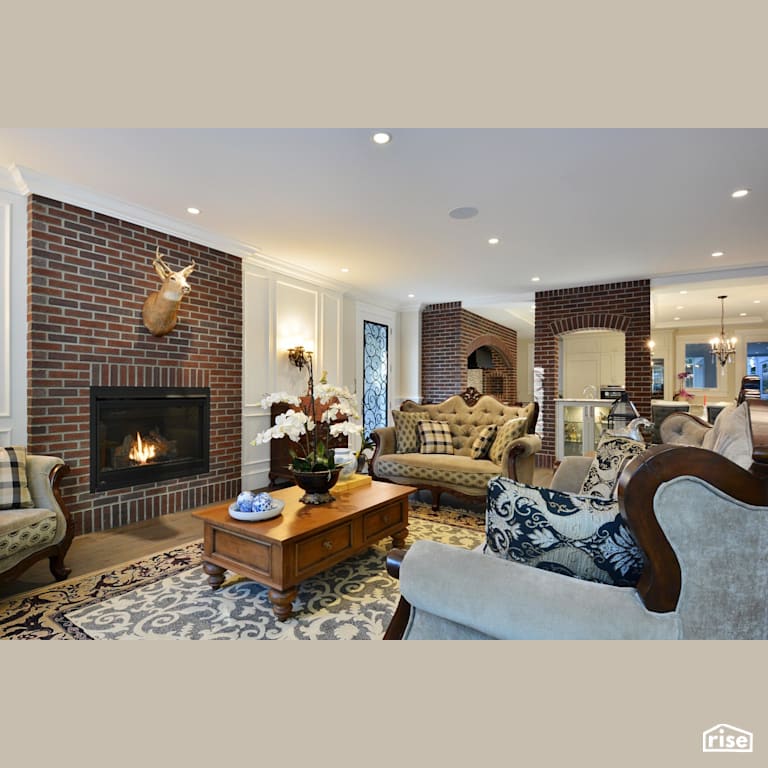 Living Room with Integrated LED by My House Design/Build Team Ltd.