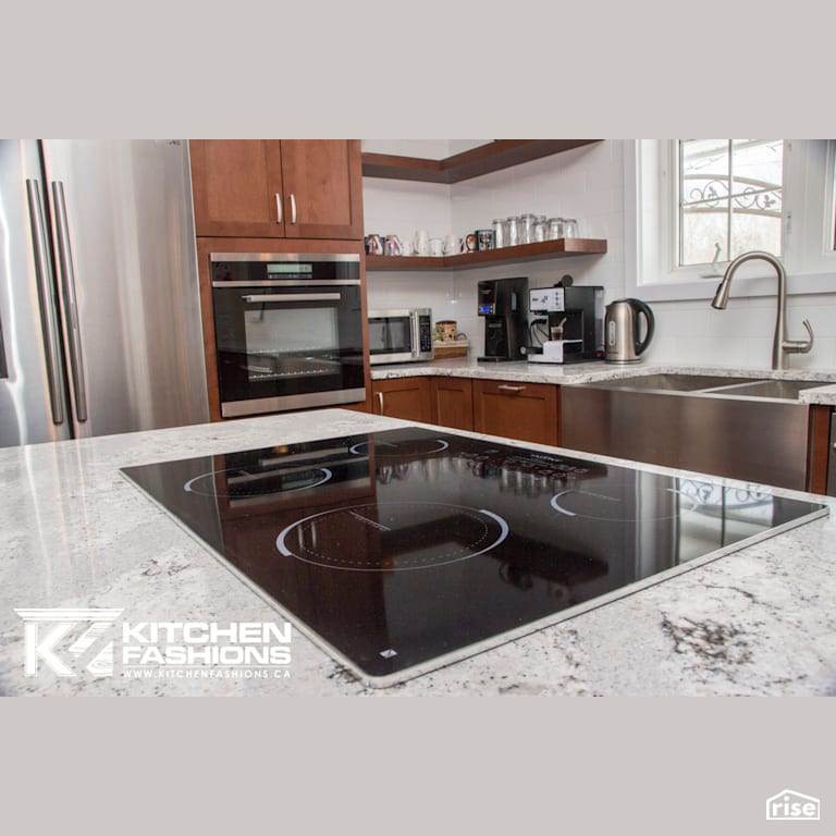 Cinnamon Stained Kitchen with Induction Cooktop by Home Fashions
