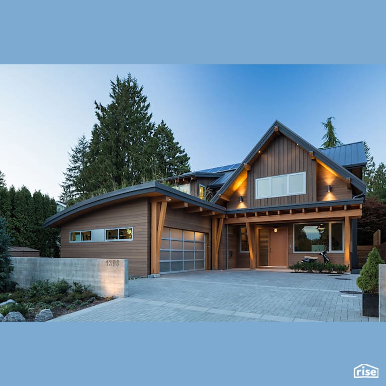 Exterior with Accent Outdoor Lighting by Naikoon Contracting