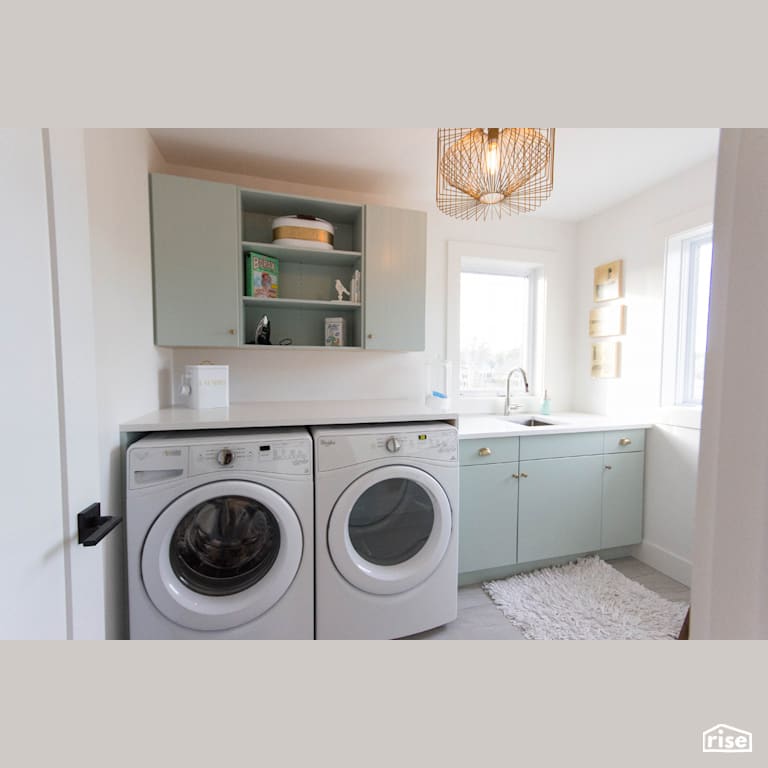 The Broadway - Laundry Room with Low-Flow Bathroom Faucet by Bowers Construction