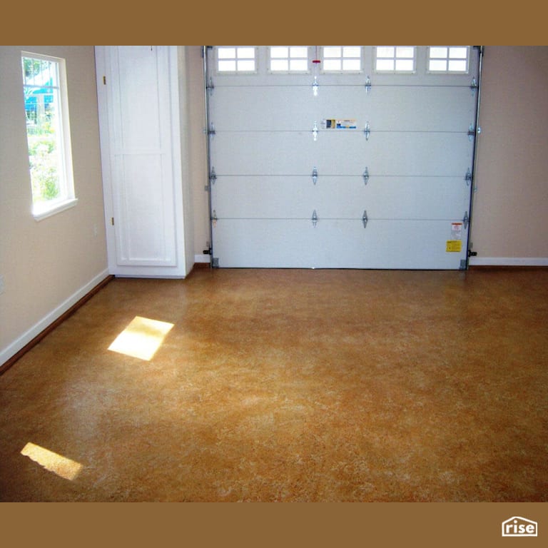 Single car garage with SoyCrete concrete stain with Concrete Stain by Eco Safety Products