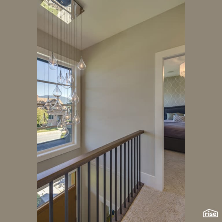 Burnaby Tranquility - Staircase with Ceiling Light by Clay Construction