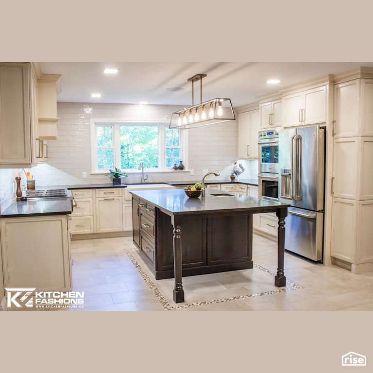 Kitchen Fashions - Elegant Wine Room and Expansive Kitchen with Low-Flow Kitchen Faucet by Home Fashions