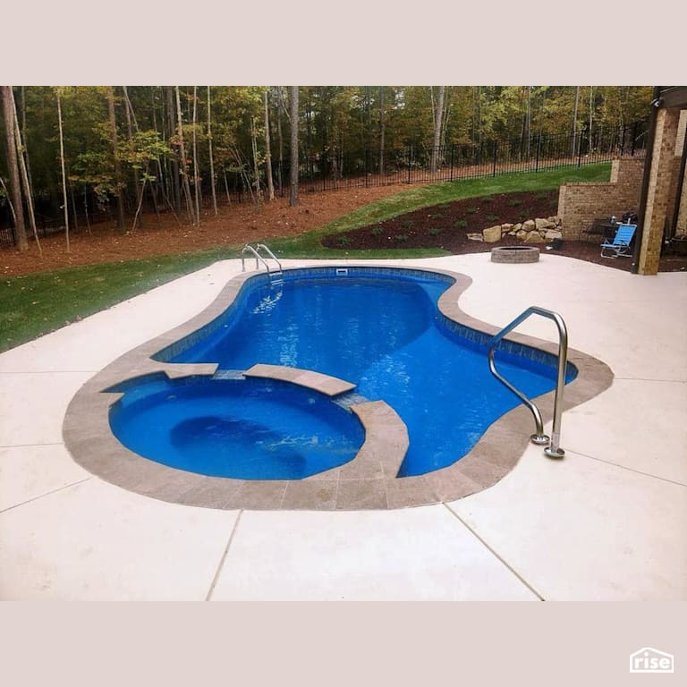 Outdoor Swimming Pool with Patio Stone by PoolBoy Inc