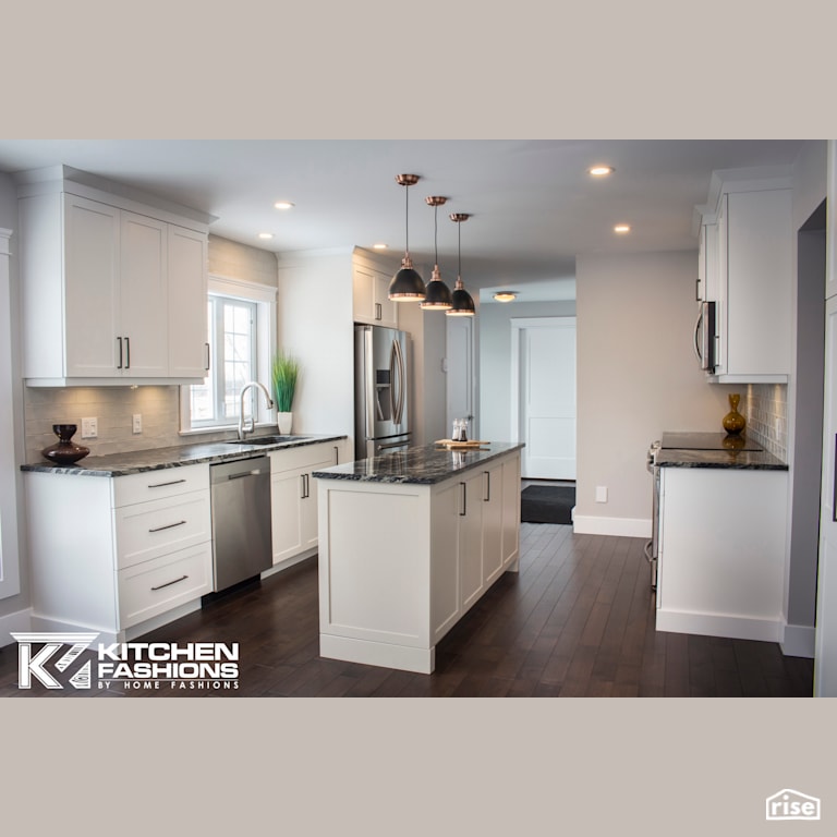 Kitchen Fashions - Beautiful Granite Kitchen with Low-Flow Kitchen Faucet by Home Fashions