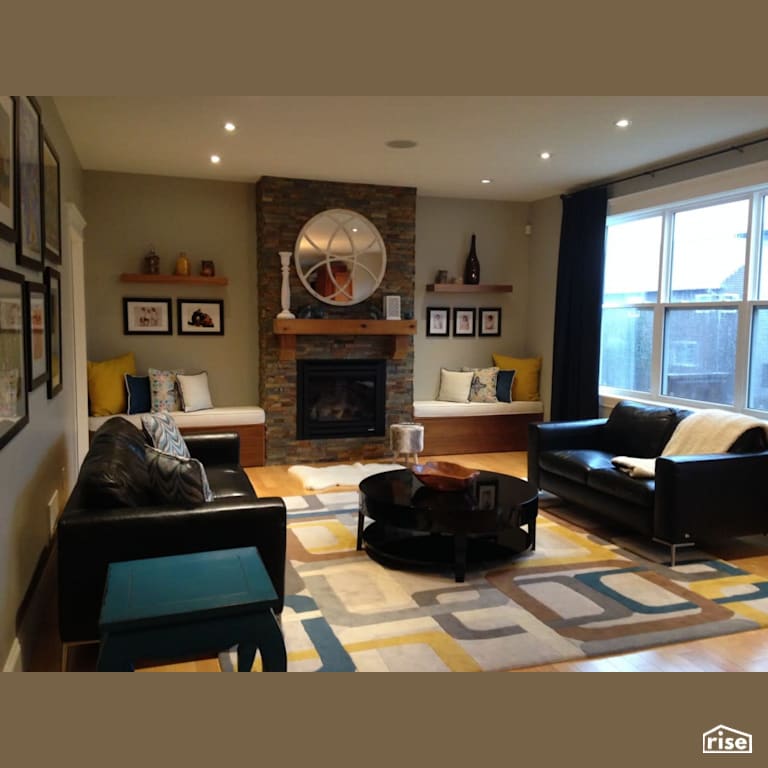 Fun Family Home with Gas Fireplace by Amazing Space Interiors