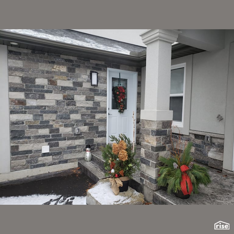 Entryway with stone siding with Stone Siding by Masonal Stone Inc