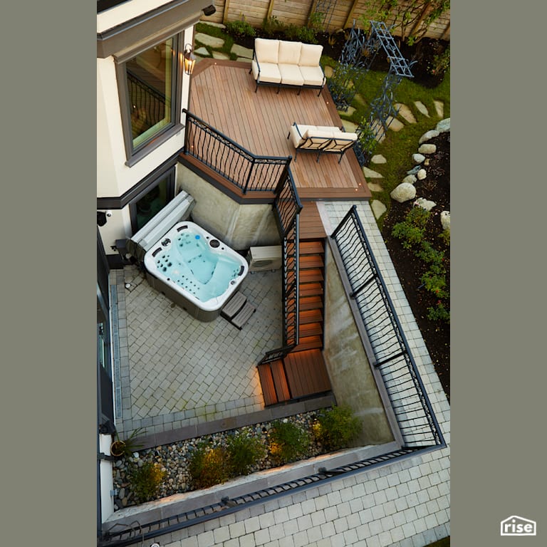 Patio with Outdoor Gardens by My House Design/Build Team Ltd.