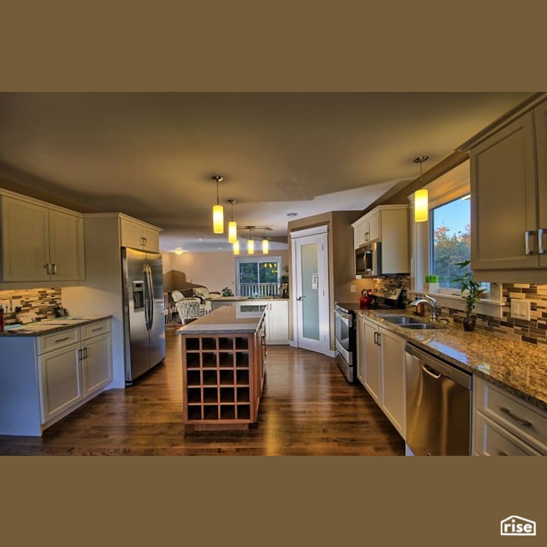 145 Olive - Kitchen with Ceiling Light by Whitestone Developments