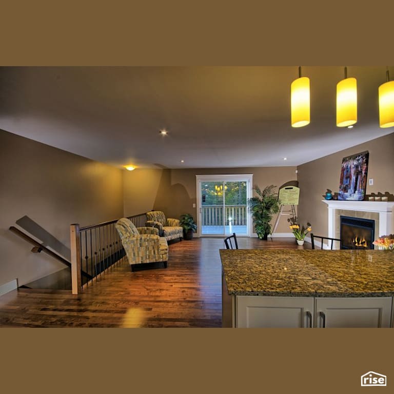 145 Olive - Living Room with Gas Fireplace by Whitestone Developments