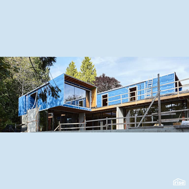 Vapor control layer on West Vancouver house with Exterior Air Sealing Tape by SIGA North America