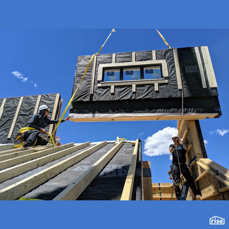 H14 panelized prefab wall installation with Prefabricated Panelized Home by Phoenix Haus LLC