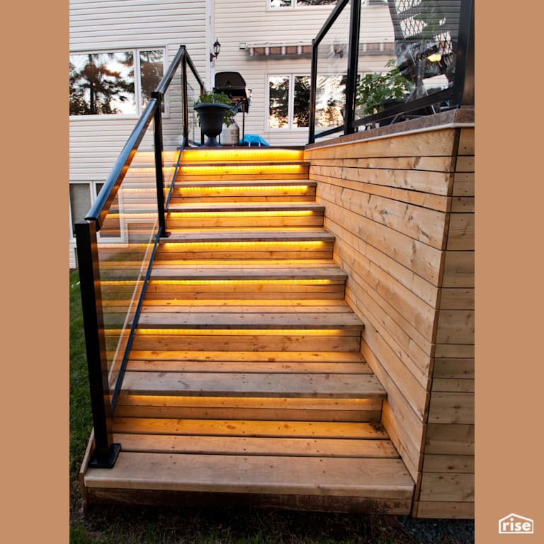 Illuminated stairs with Accent Outdoor Lighting by RSI Projects