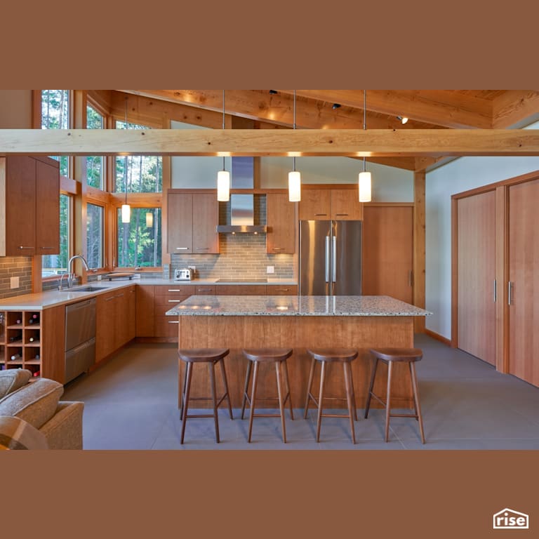 Cle Elum Home Kitchen with Hydronic Radiant Floors by FabCab Inc