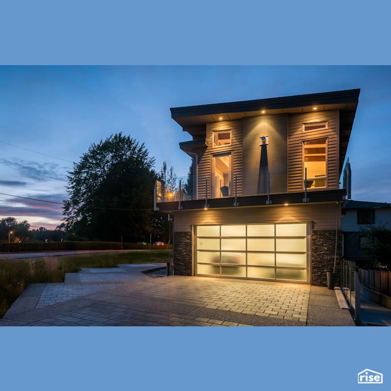 Exterior with Accent Outdoor Lighting by My House Design/Build Team Ltd.