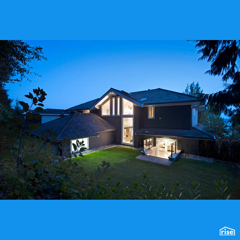 Exterior with Accent Outdoor Lighting by My House Design/Build Team Ltd.