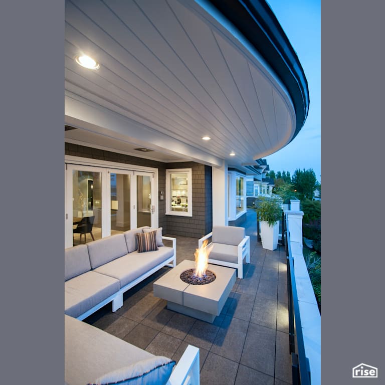 Patio with Accent Outdoor Lighting by My House Design/Build Team Ltd.