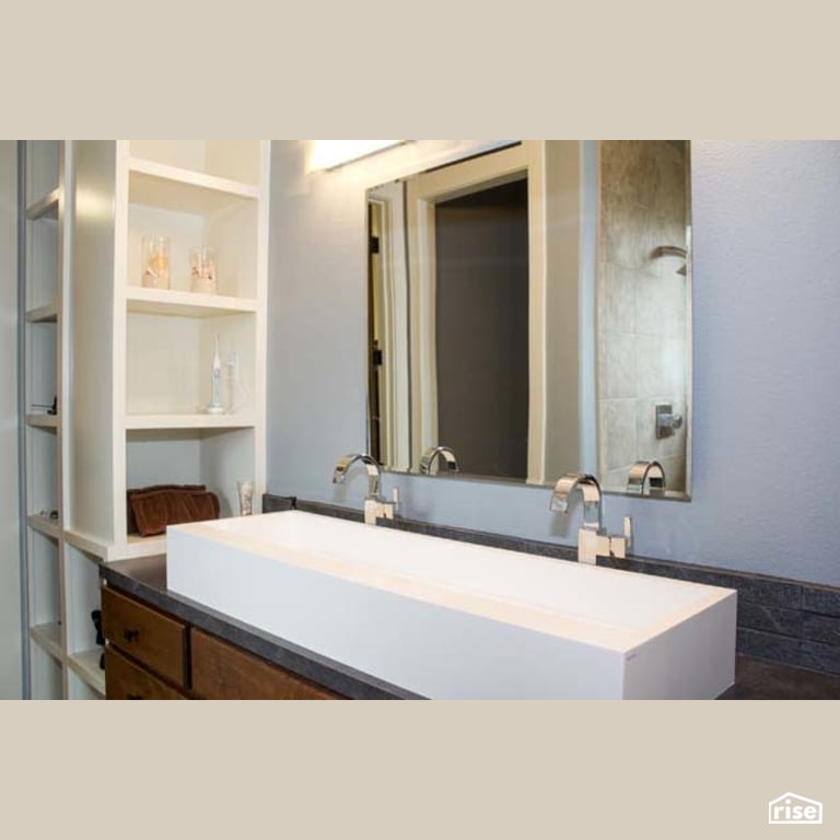 Bathroom with Low-Flow Bathroom Faucet by Winsome Construction