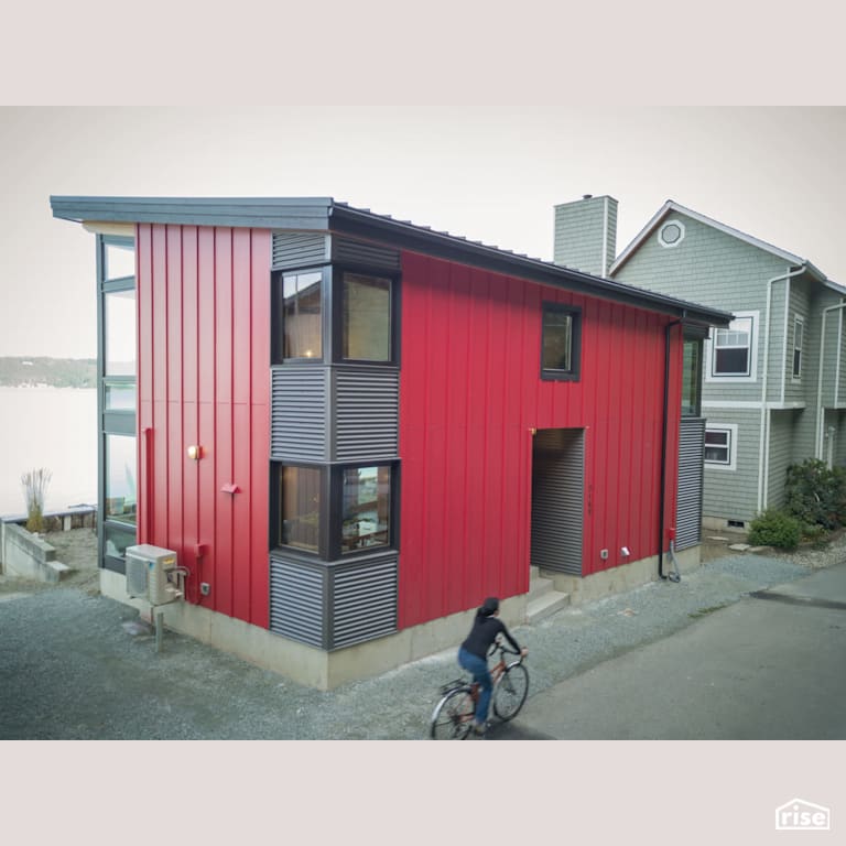 Camano Island Beach House with Board and Batten Siding by FabCab Inc