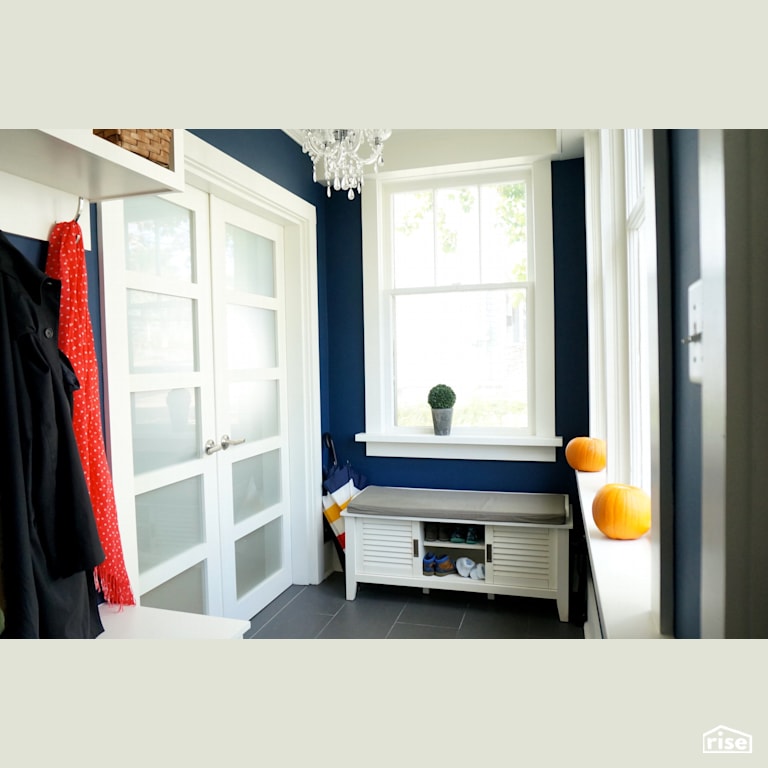 Robbie Street - Entryway with Ceramic Tile Floors by Brad Goodsell Design | Build Inc