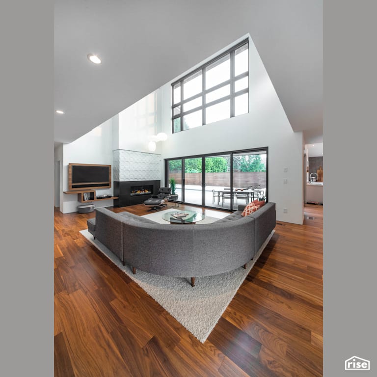 Fort Langley Modern Blend - Living Room with Integrated LED by My House Design/Build Team Ltd.