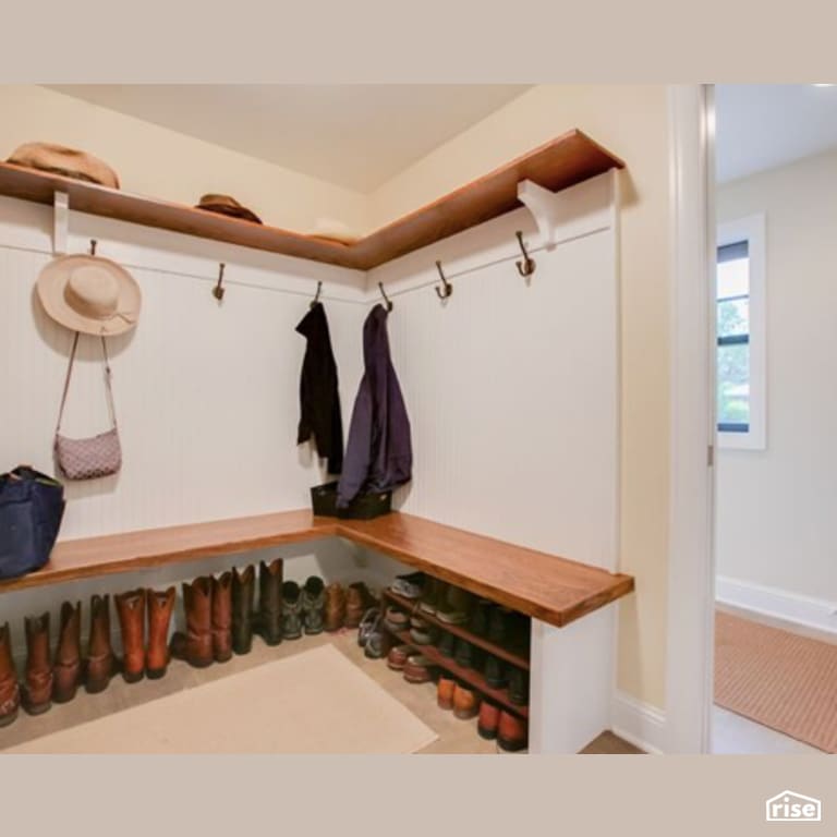 Entryway with Ceramic Tile Floors by Constructive Builders