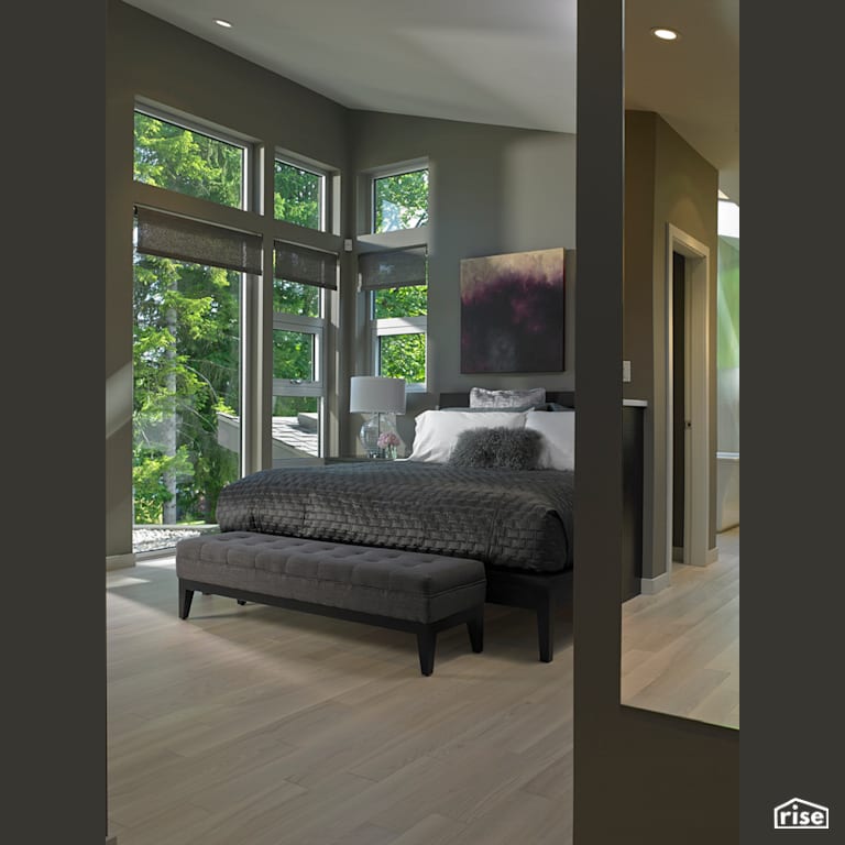 Master Bedroom with Fixed Window by My House Design/Build Team Ltd.
