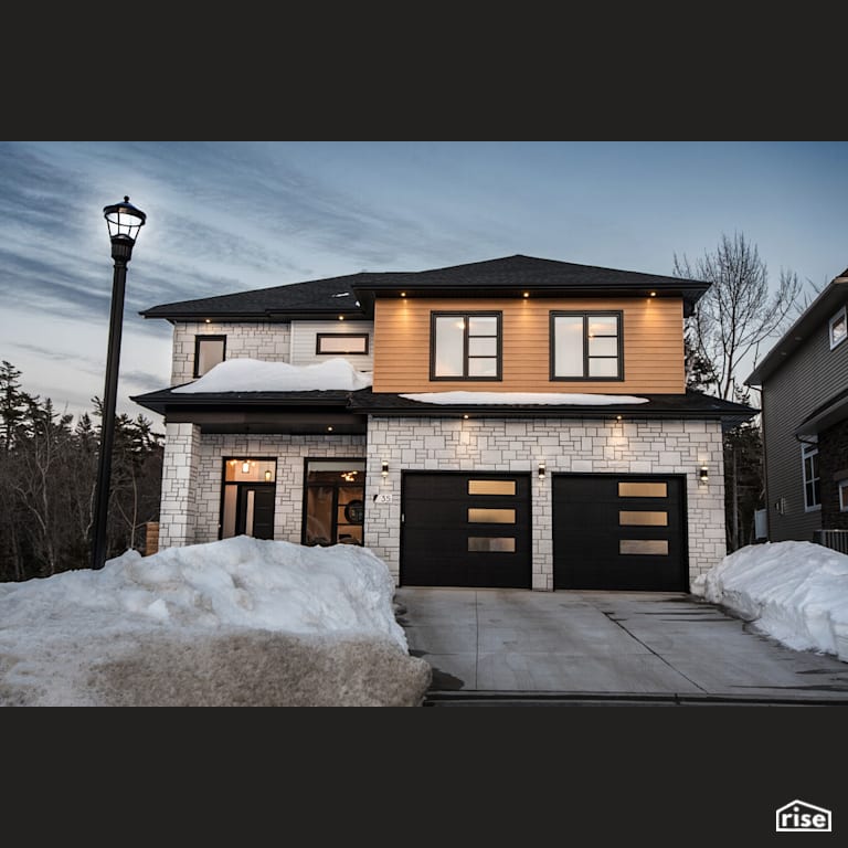 The Broadway Exterior with Wall Mounted Outdoor Lighting by Bowers Construction