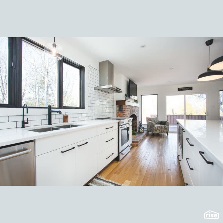 Joyfully Warm Rothesay Reno Kitchen with LED Lighting by Vantage Build