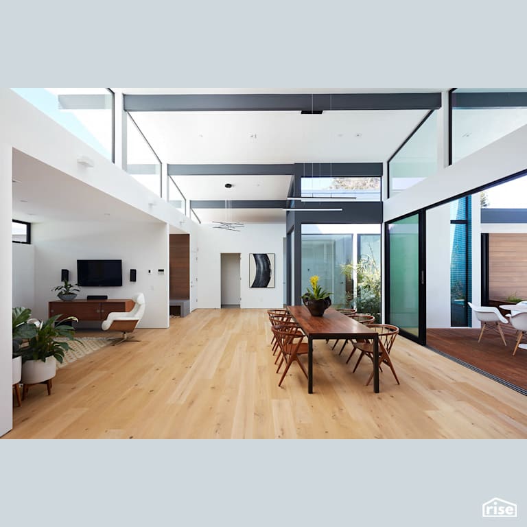 Los Altos Dining Room with Fixed Window by Klopf Architecture