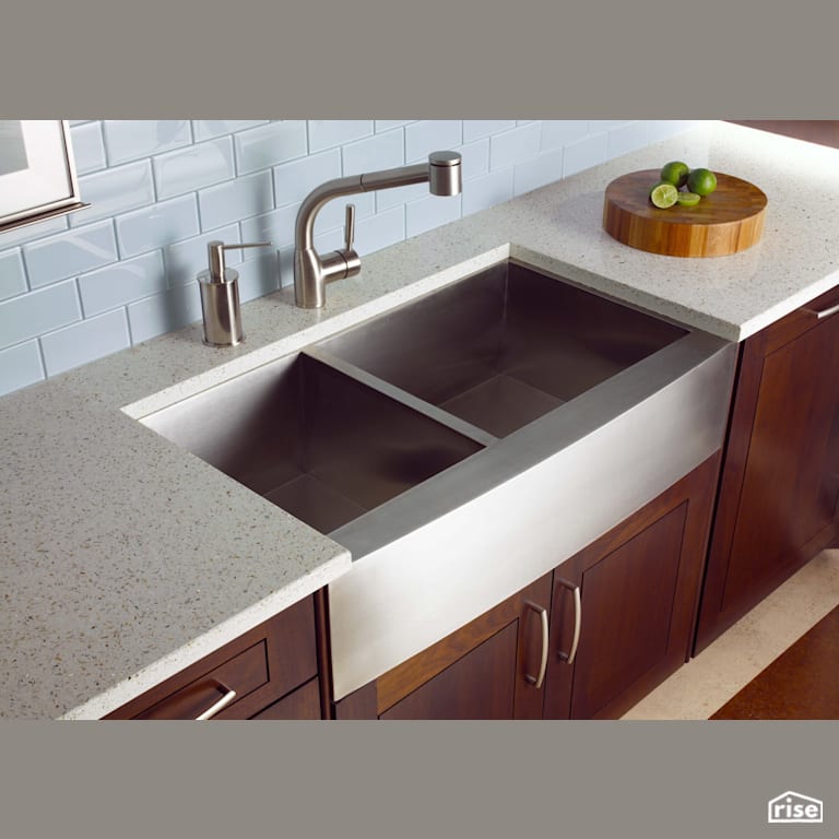 White Pearl Kitchen Countertop with Recycled Glass Countertop by IceStone