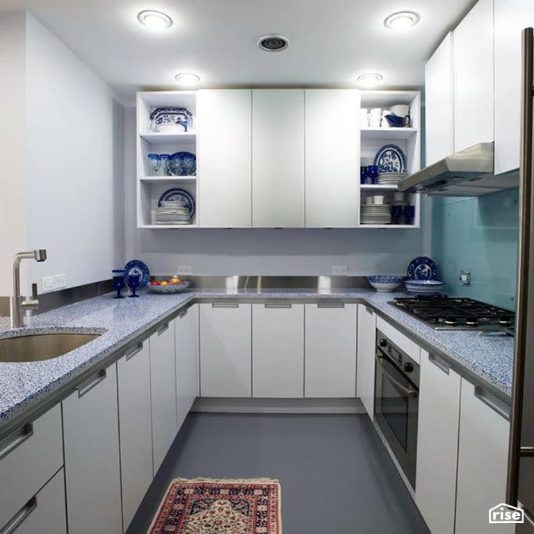 Residential Kitchen - Cobalt Ice with Recycled Glass Countertop by IceStone