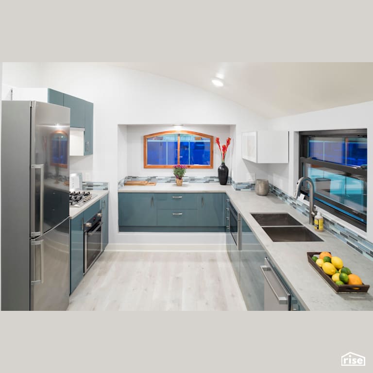 Flexhouse Kitchen with Wall Oven by Shelter Dynamics, Inc.