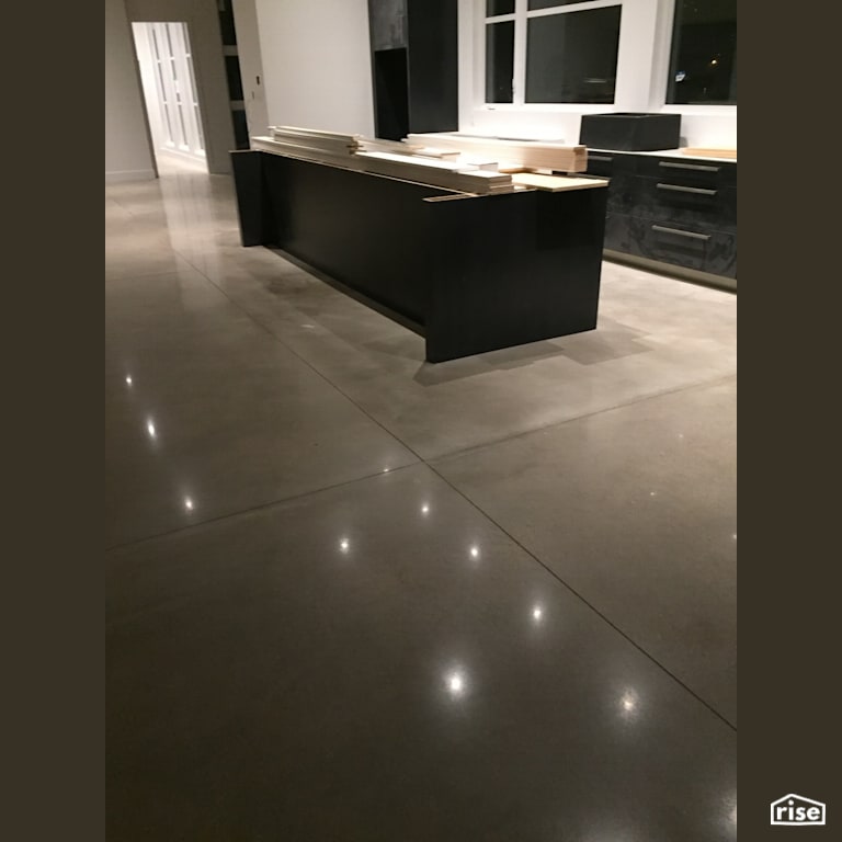 800 Grit Hiperfloor Kitchen Floor with Concrete Flooring by DeltaCrete