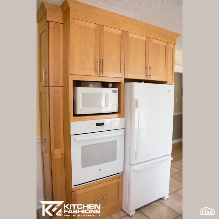 Kitchen Fashions - Birch Pecan Stained Kitchen with Wall Oven by Home Fashions