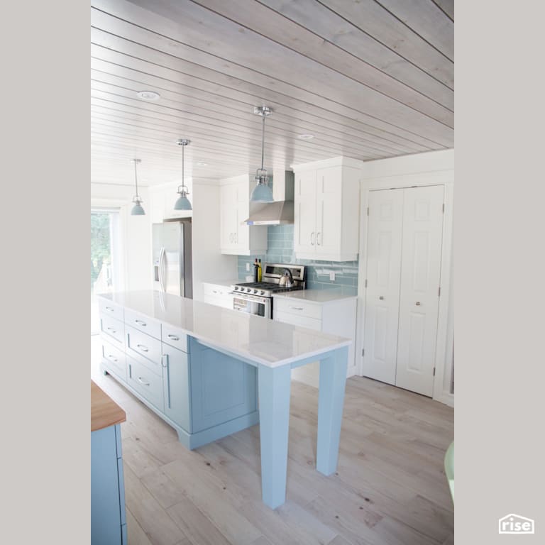 Kitchen  with Shiplap Wood Siding by Osez Interiors