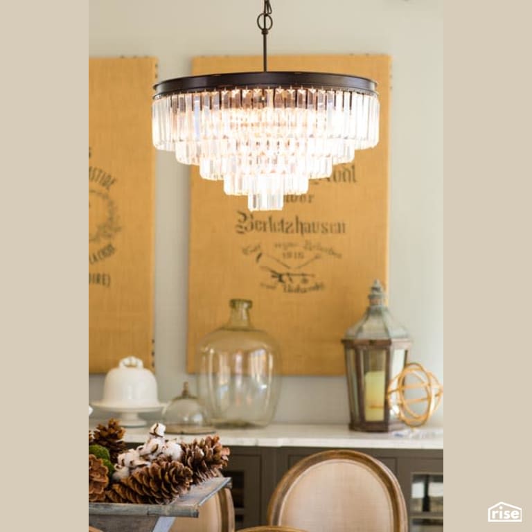 Dining Room Chandelier with FSC Certified Wood Cabinet by Winsome Construction