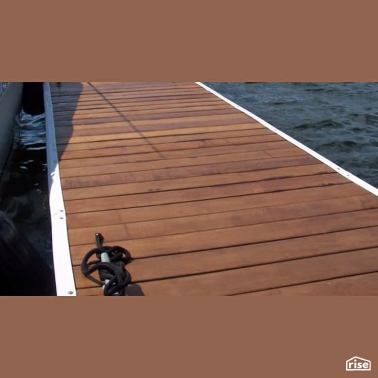 Thermally modified wood pier with Thermally Modified Wood Decking by Thermalwood Canada