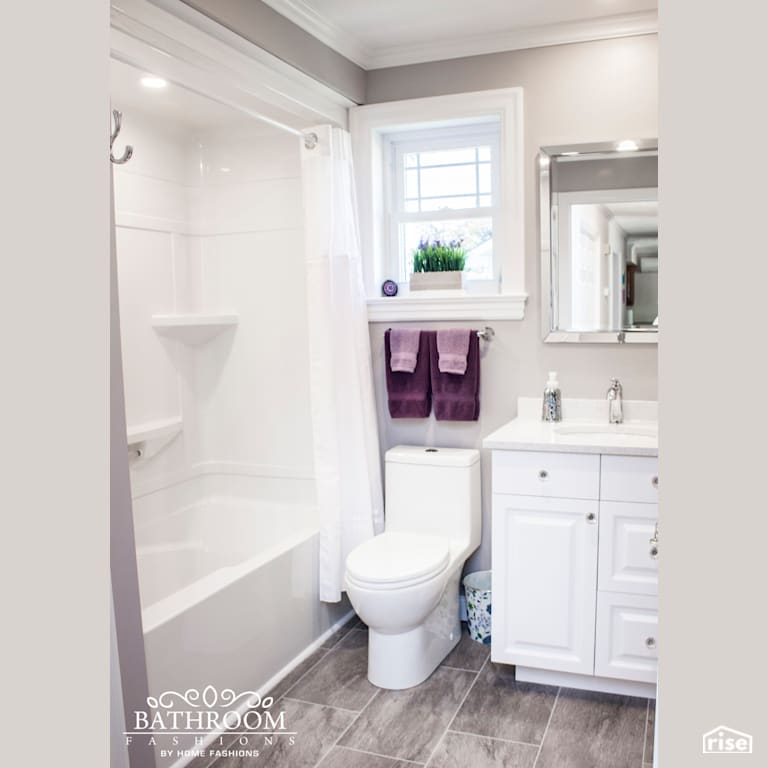 Bathroom Fashions - 2 Bathroom Reno with Ceramic Tile Floors by Home Fashions